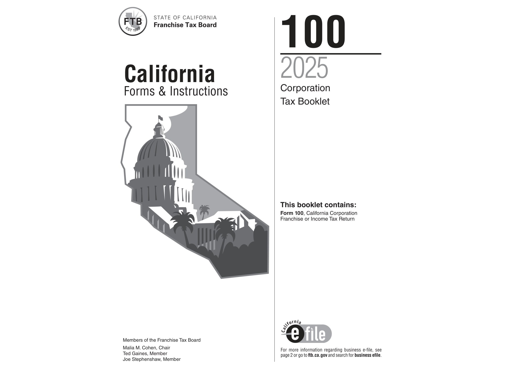 100 2017 Form 100 - California Corporation Franchise or Income Tax Return - official form preview, page 1