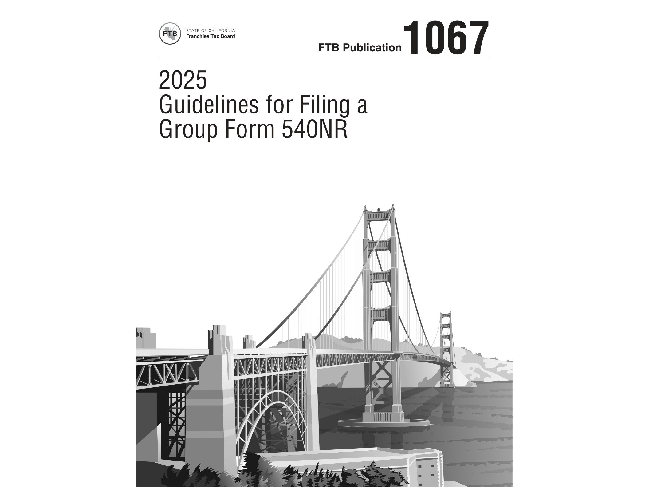 1067 2020 Publication 1067 Guideleines for Filing a Group Form 540NR - official form preview, page 1