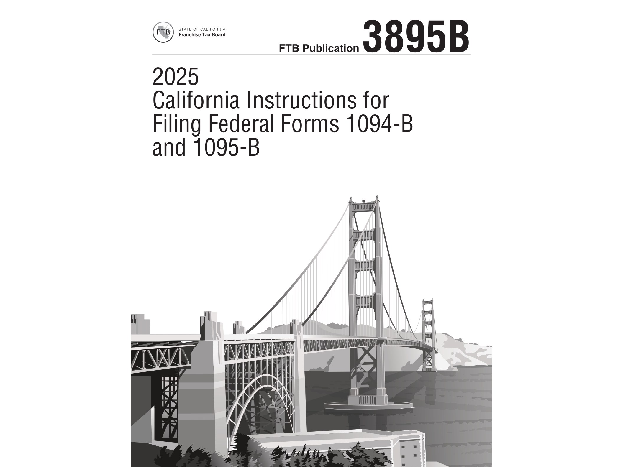 3895B 2024 FTB Publication 3895B California Instructions for Filing Federal Forms 1094-B and 1095-B - official form preview, page 1