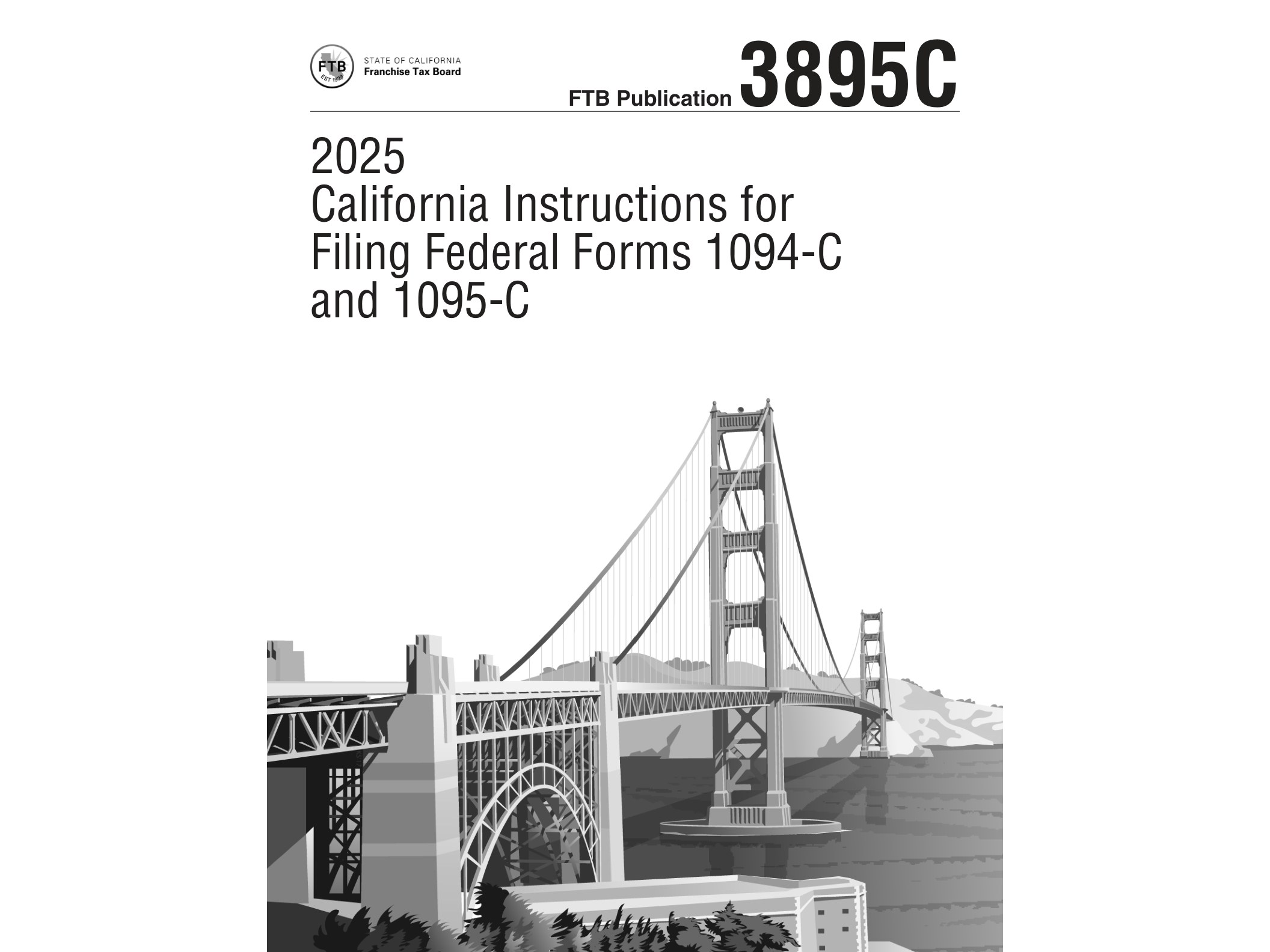 3895C 2024 FTB Publication 3895C California Instructions for Filing Federal Forms 1094-C and 1095-C - official form preview, page 1